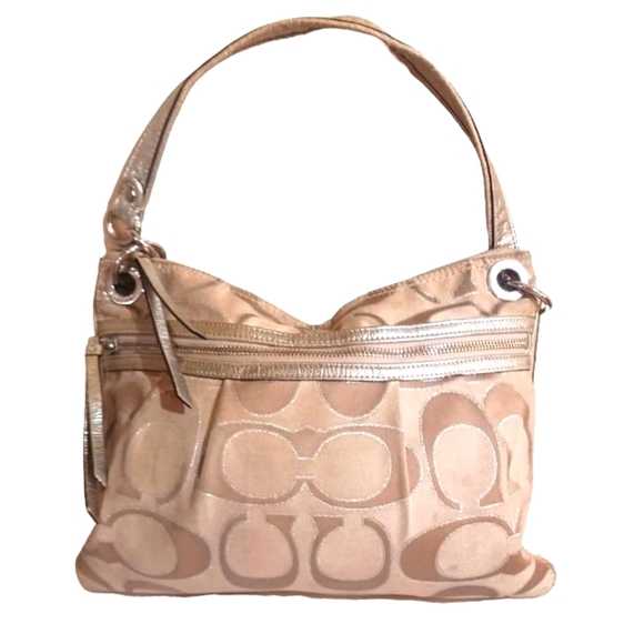 Coach Metallic Signature Jacquard Shoulder Bag - Picture 1 of 13